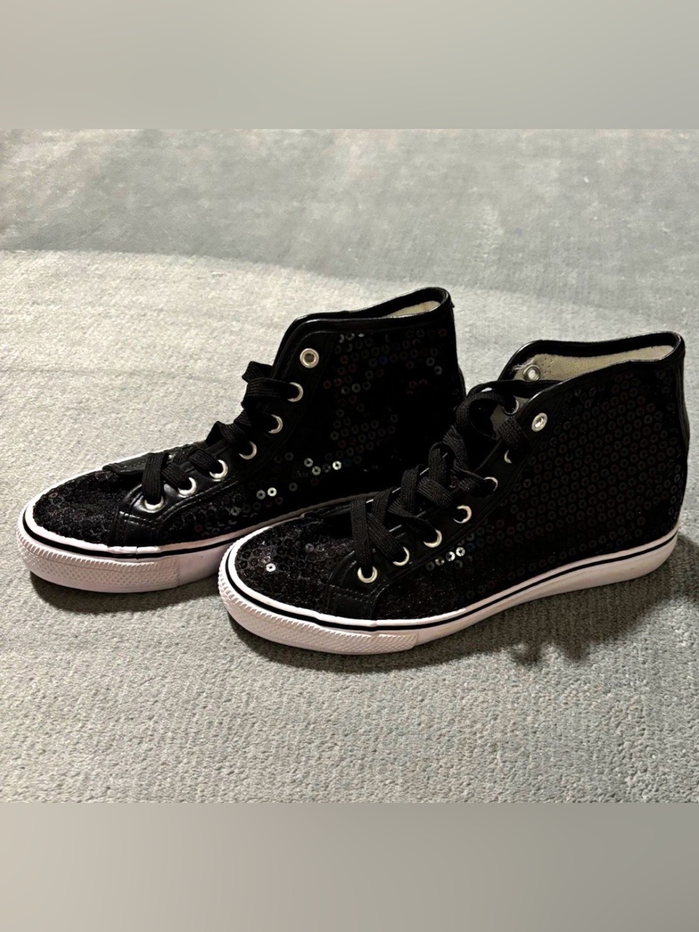 balera Black Sequin High-Top Sneakers